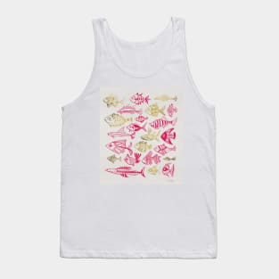 fish inkings pink maroon Tank Top